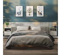 vidaXL Wall-mounted Bedside Cabinets 2 pcs Concrete Grey