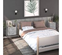 Wall-Mounted Bedside Cabinets 2pcs Engineered Wood Concrete Grey 48.5x32.5x80cm
