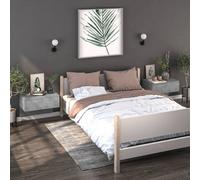 Vidaxl Wall-Mounted Bedside Cabinets 2 Pcs Concrete Grey