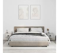 (concrete grey, 2 pcs) vidaXL Wall-mounted Bedside Cabinets Floating Nightstand Bedroom Side Table