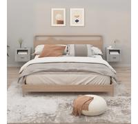 (Concrete grey, 2 x Bedside cabinet) vidaXL 1/2x Wall-mounted Bedside Cabinet Floating Bedside Unit Multi Colours