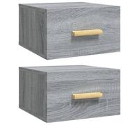 Vidaxl Wall-Mounted Bedside Cabinets 2 Pcs Grey Sonoma 35X35X20 Cm