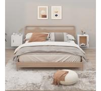 (High gloss white, 2 x Bedside cabinet) vidaXL 1/2x Wall-mounted Bedside Cabinet Floating Nightstand Multi Colours