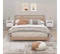 vidaXL Wall-mounted Bedside Cabinets 2 pcs High Gloss White 50x36x40cm