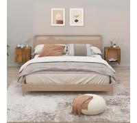 Vidaxl Wall-mounted Bedside Cabinets 2 Pcs Smoked Oak 50X30X47 Cm, Brown