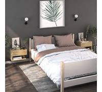 Vidaxl Wall-Mounted Bedside Cabinets 2 Pcs Sonoma Oak