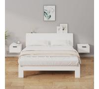 (White, 2) vidaXL Wall-mounted Bedside Cabinets Bedroom Floating Nightstand Wall Cabinet