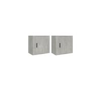 vidaXL Wall-Mounted Bedside Cabinets in Concrete Grey - Compact Floating Nightstands with Ample Storage Space - Durable Engineered Wood