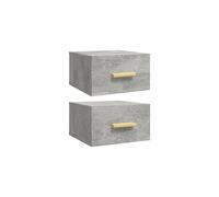 vidaXL - Wall-Mounted Bedside Cabinets, Set of 2, Space-Saving Design & Extra Storage, Concrete Grey Engineered Wood, Ideal for Compact Living Spaces
