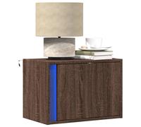 Wall-mounted Bedside Cabinets with LED Lights Bed Table Side Table vidaXL