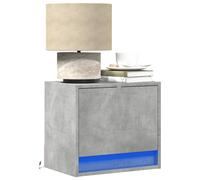 Wall-mounted Bedside Cabinets&LED Lights Bed Table 2 pcs Concrete Oak vidaXL