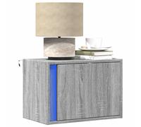 Wall-mounted Bedside Cabinets with LED Lights Bed Table Side Table vidaXL