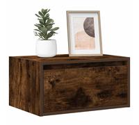 vidaXL Wall-mounted Bedside Cabinets with LED Lights 2 pcs Smoked Oak