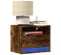 2PCS LED Wall-mounted Bedside Cabinet Bedroom Floating Cabinet Bedside Unit UK