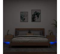 Modern 2 Pcs Wall-Mounted Bedside Cabinets with LED Lights Side Table vidaXL