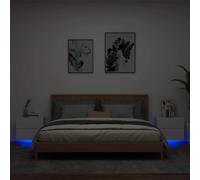 Vidaxl Wall-Mounted Bedside Cabinets With Led Lights 2 Pcs White