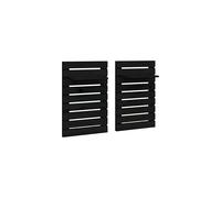 vidaXL Wall-mounted Bedside Shelves in Black Solid Pine Wood - 2 Pieces Set, Bedroom Furniture with Adjustable Placement, Robust and Sturdy Design,