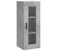 vidaXL Single Glass Door Concrete Grey Wall Mounted Cabinet - Size: 90 x 34.5 x 34cm - Wilko