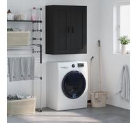 vidaXL Wall Mounted Cabinet Black 69.5X34X90 Cm Engineered Wood, Black