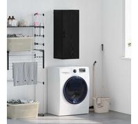 Wall Mounted Cabinet Black Oak Engineered Wood 34.5 x 34 x 90 cm withDoor