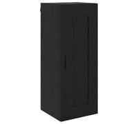 vidaXL Wall Mounted Cabinet Black Oak 34.5 x 34 x 90 cm, Living Room Furniture, Modern Rectangular Wall Mounted Cabinet, Ample Storage Solutions, Space-Saving Durable Design