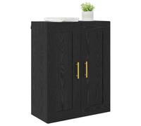 Wall Mounted Cabinet Black Oak 69.5x34x90cm Engineered Wood 2 Door Gold Handles