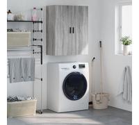 vidaXL 2 Door Grey Sonoma Wall Mounted Cabinet - Size: 90 x 69.5 x 34cm - Wilko