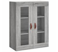 vidaXL Wall Mounted Cabinet in Elegant Grey Sonoma - Made from Resistant Engineered Wood - Ample Storage Space - Glass Door