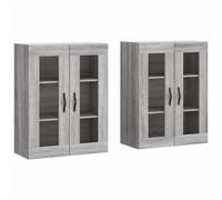 vidaXL Wall Mounted Cabinet Storage Cabinets 2 pcs Grey Sonoma Engineered Wood