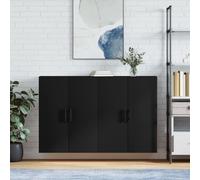 vidaXL Wall Mounted Cabinets Wall Storage Cabinet Display Cabinet 2 pcs Black