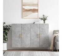 vidaXL Wall Mounted Cabinets 2 pcs Concrete Grey 69.5x34x90 cm