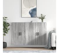 vidaXL Wall Mounted Cabinets Wall Cabinet Wall Cupboard 2 pcs Grey Sonoma