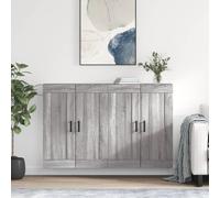 vidaXL Wall Mounted Cabinets Side Cabinet 2 pcs Grey Sonoma Engineered Wood