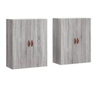 vidaXL Wall Mounted Cabinets Bathroom Cabinet Wall Cupboard 2 pcs Grey Sonoma