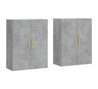 vidaXL Wall Mounted Cabinets Bathroom Cupboard Cabinet 2 pcs Concrete Grey