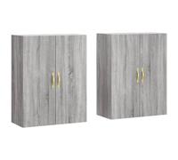 vidaXL Wall Mounted Cabinets Bathroom Cupboard Side Cabinet 2 pcs Grey Sonoma