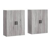 vidaXL Wall Mounted Cabinets Bathroom Cupboard Side Cabinet 2 pcs Grey Sonoma
