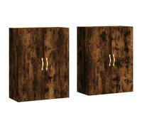 vidaXL Wall Mounted Cabinets Bathroom Cupboard Side Cabinet 2 pcs Smoked Oak