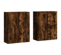 vidaXL Wall Mounted Cabinets Bathroom Cupboard Side Cabinet 2 pcs Smoked Oak