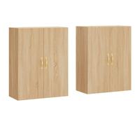 vidaXL Wall Mounted Cabinets Bathroom Cupboard Side Cabinet 2 pcs Sonoma Oak