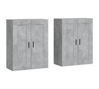 vidaXL Wall Mounted Cabinets 2 Pcs Concrete Grey Engineered Wood, Grey