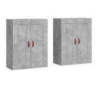vidaXL Wall Mounted Cabinets Cupboard 2 pcs Concrete Grey Engineered Wood