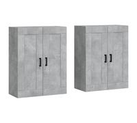 vidaXL Wall Mounted Cabinets Cupboard 2 pcs Concrete Grey Engineered Wood