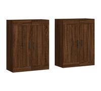 vidaXL Wall Mounted Cabinets Side Cabinet 2 pcs Brown Oak Engineered Wood