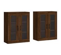 vidaXL Wall Mounted Cabinets Side Cabinet 2 pcs Brown Oak Engineered Wood