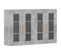 vidaXL Wall Mounted Cabinets Side Cabinet 2 pcs Concrete Grey Engineered Wood
