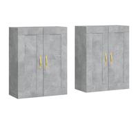 vidaXL Wall Mounted Cabinets Side Cabinet 2 pcs Concrete Grey Engineered Wood
