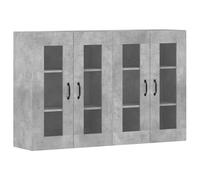 vidaXL Wall Mounted Cabinets Side Cabinet 2 pcs Concrete Grey Engineered Wood