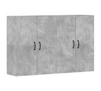 vidaXL Wall Mounted Cabinets Side Cabinet 2 pcs Concrete Grey Engineered Wood