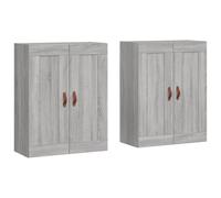 vidaXL Wall Mounted Cabinets Side Cabinet 2 pcs Grey Sonoma Engineered Wood
